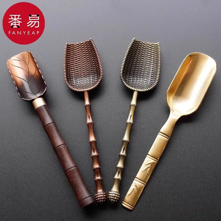 茶勺A1w30羿-茶道茶则创意茶针茶功夫泡茶实用工具夹茶架茶刀