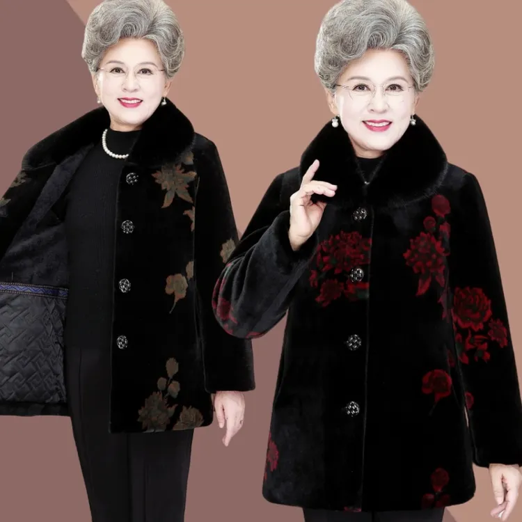【省心穿搭】奶奶装冬装新款加绒加厚保暖外套冬季奶奶妈妈上衣服装