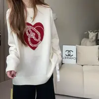 【百分百山羊绒】241909棣棣同款爱心提花圆领羊绒衫简单洋气百搭