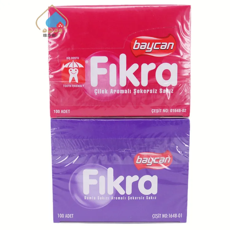 优客牌FIKRA无糖口香糖140g草莓乳香味土耳其进口零食菲克拉ULKER