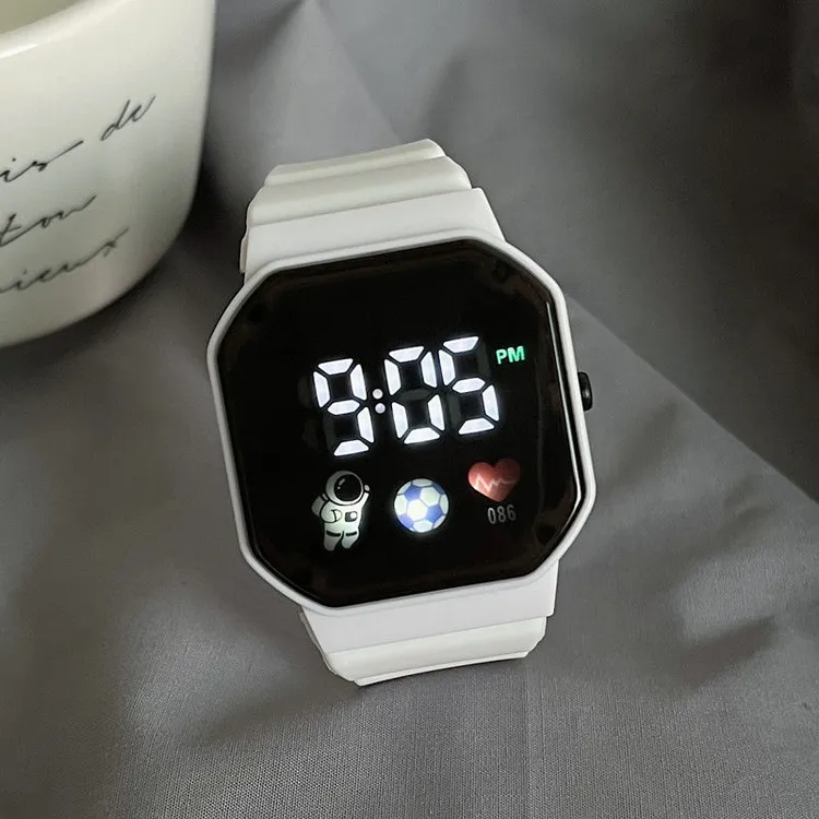只能看时间的表爆款方形手表太空人小众设计学生潮流百搭电子儿童