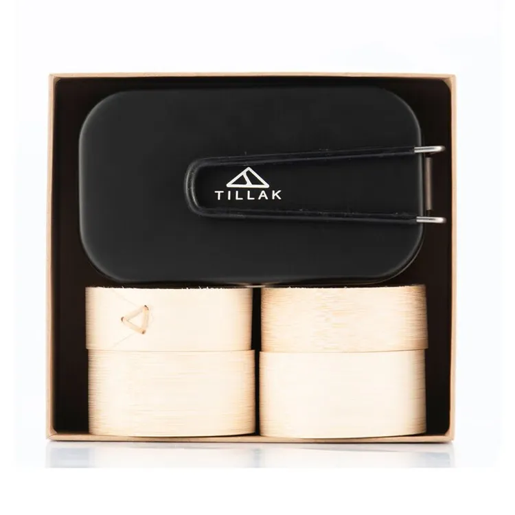 TILLAK户外露营铝合金饭盒蒸笼酒精炉单人SOLO便当盒饭盒蒸笼套裝