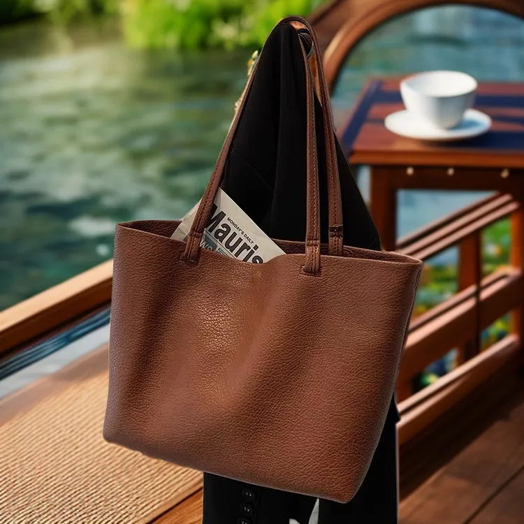 大包包女新款百搭2025休闲秋冬软皮单肩包大容量高级感棕色托特包