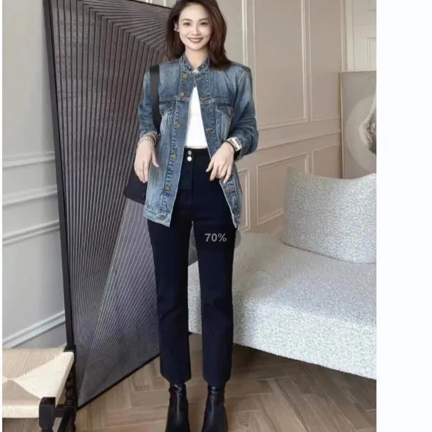 美洋MEIYANG【50系列】升级版修容笔牛仔裤 弹力直筒九分裤