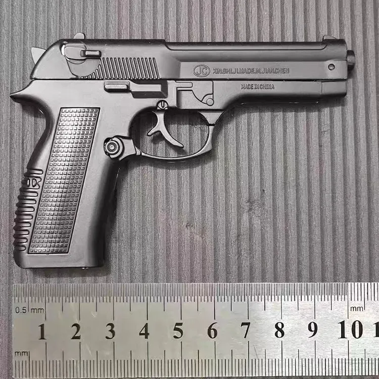 金属枪型模型充气防风伯莱塔手枪打火机1:2.05不可发射玩具礼物