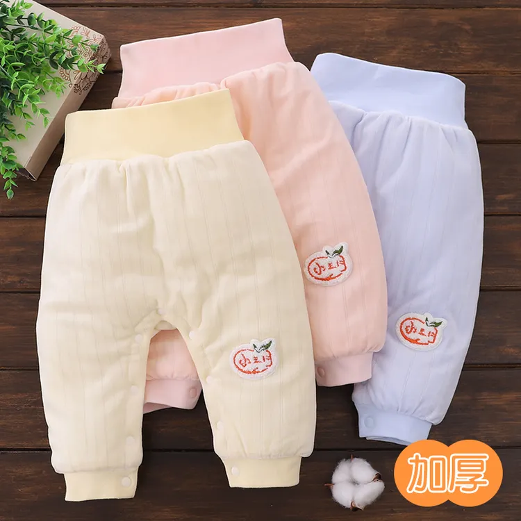 新生婴儿棉裤加绒加厚a类分体1岁宝宝冬天秋冬季加厚高腰护肚棉裤