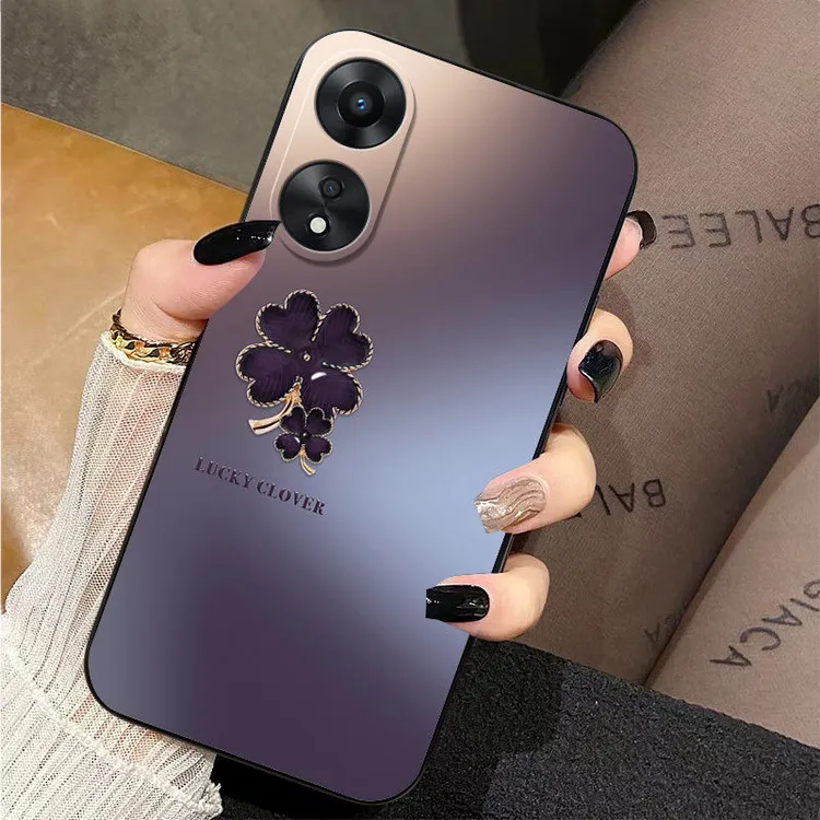 适用于OPPOA58 A58X手机壳四叶草高颜值A59 A57 5G全包式防摔潮套