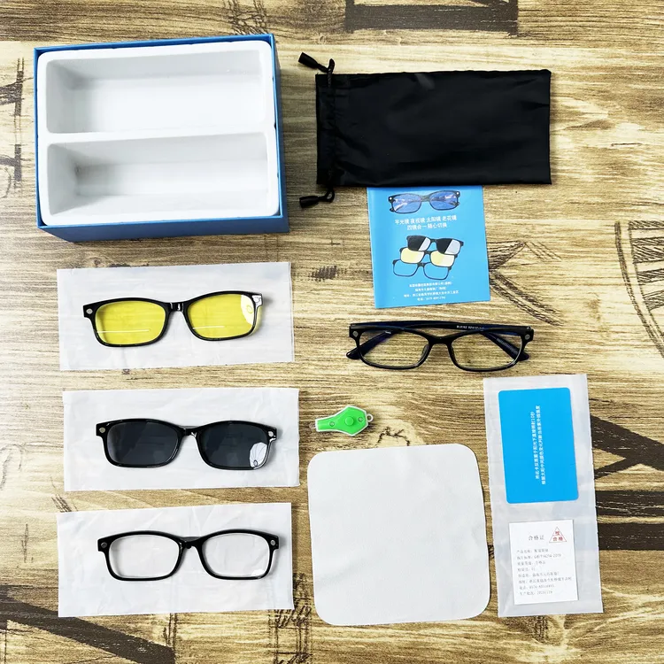 成人儿童通用全套镜Kozaynak磁吸墨镜太阳镜框便携式一镜配四护目