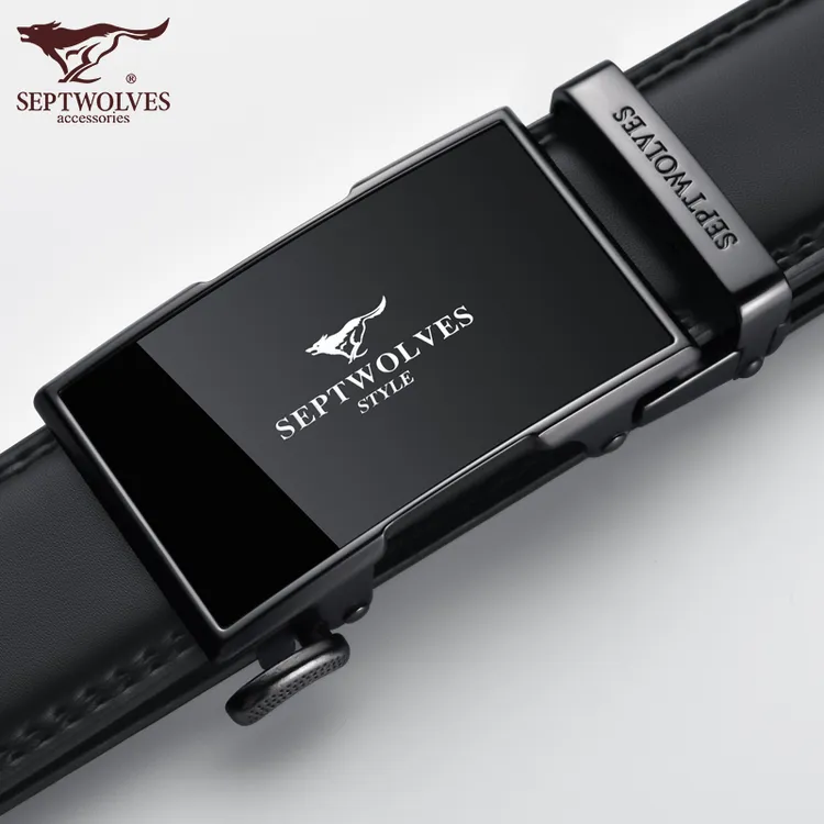 【浮力款】七匹狼男士真皮皮带男新款牛皮男式腰带自动扣商务裤带