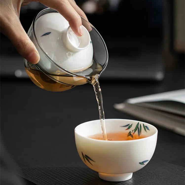 羊脂玉白瓷旅行茶具便携式快客杯个人专用一壶一杯户外功夫泡茶杯