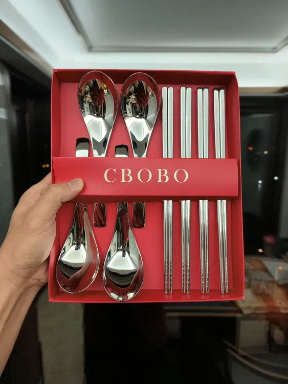 Cbobo巳蛇纳福伯爵勺筷家用礼盒装八件套