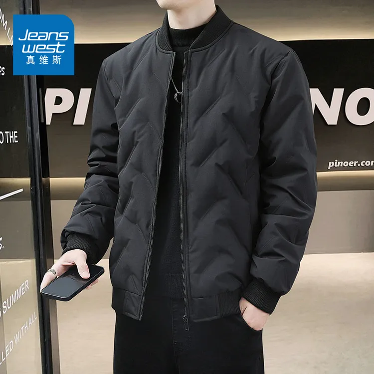 真维斯男士春秋款棉衣男款棉服轻薄保暖男装潮牌棉袄棒球领外套