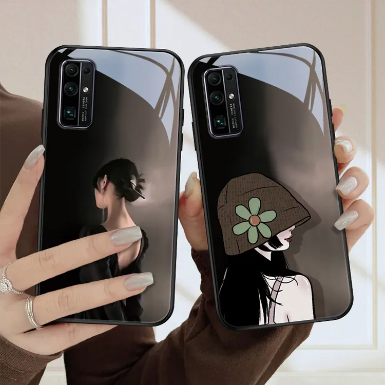 背影女孩适用华为荣耀30手机壳荣耀30s玻璃壳30pro保护套30青春版