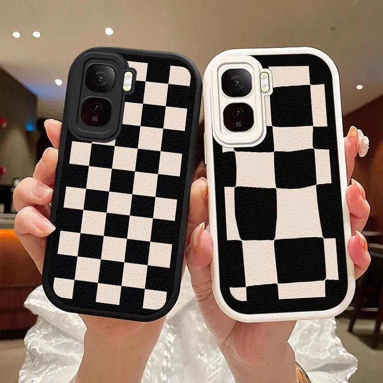 黑白格适用iqooneo10手机壳iQOONeo10Pro女款高级保护套硅胶防摔