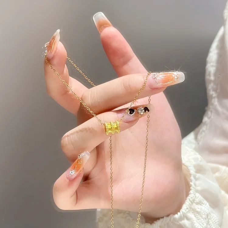 依弗 钛钢项链 金色小蛮腰项链女锁骨链气质轻奢时尚小众百搭ins 