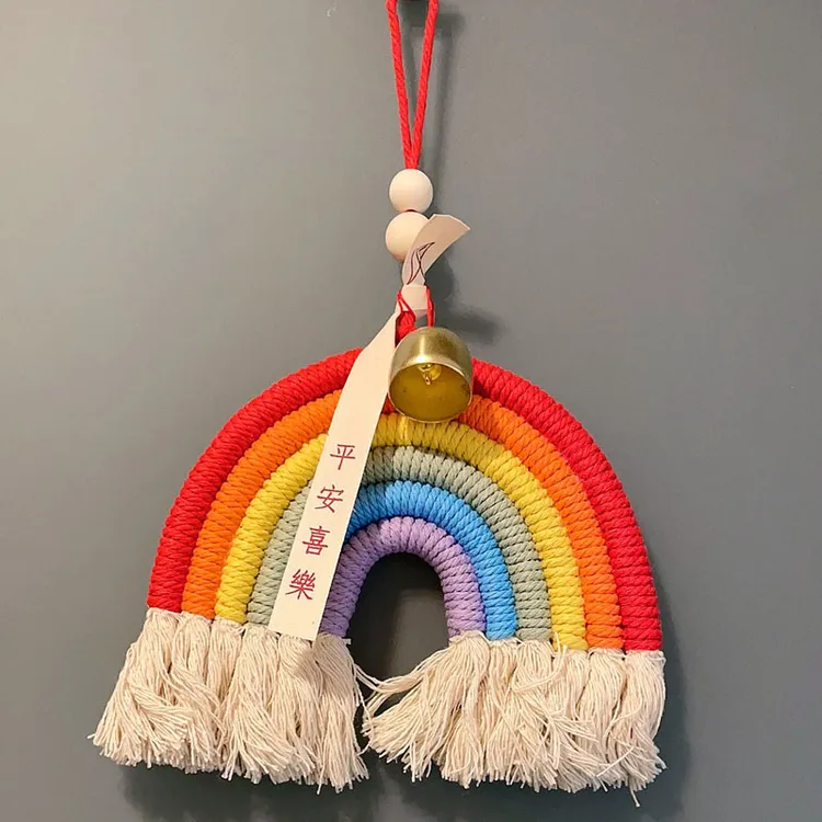 节日装饰新年春节年货风铃流苏居家挂件彩虹编织挂饰手工装饰门挂