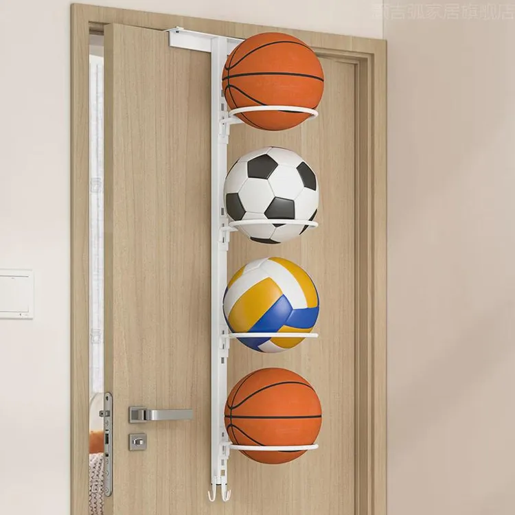 门后篮球收纳架球架球类收纳家用放篮球挂钩置物架子儿童足球壁挂