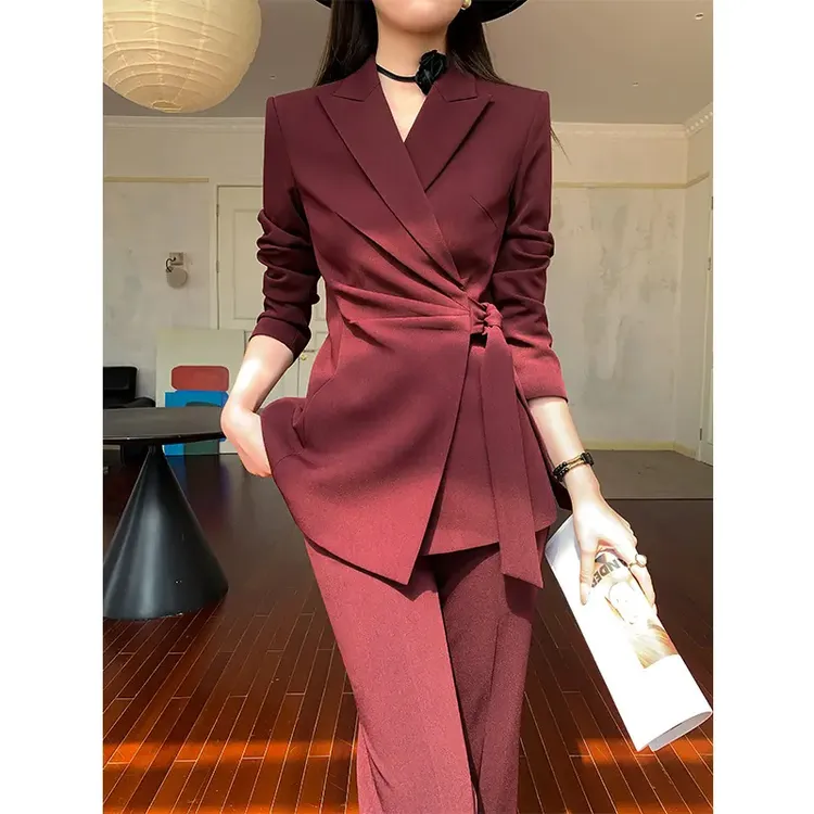 安克拉西装套装女2025新款春秋款休闲高级感蝴蝶结今年流行西服外