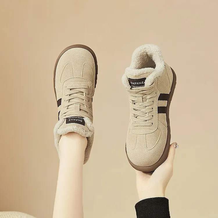 达芙妮高帮雪地靴女鞋休闲秋冬款2025新款冬季运动鞋时尚平底棉鞋