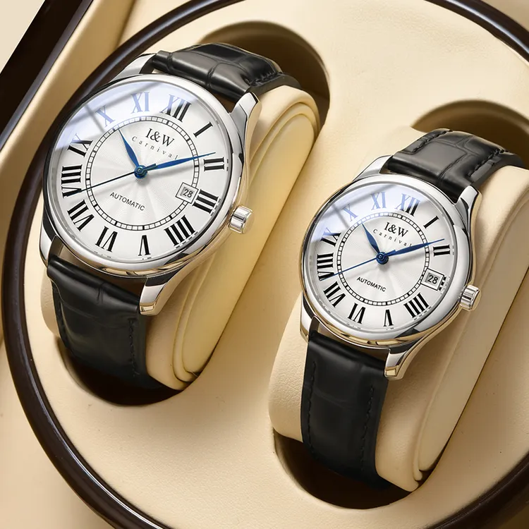 瑞士爱沃驰罗马系列蓝针全自动机械表官方正品高档机械手表情侣表商品图