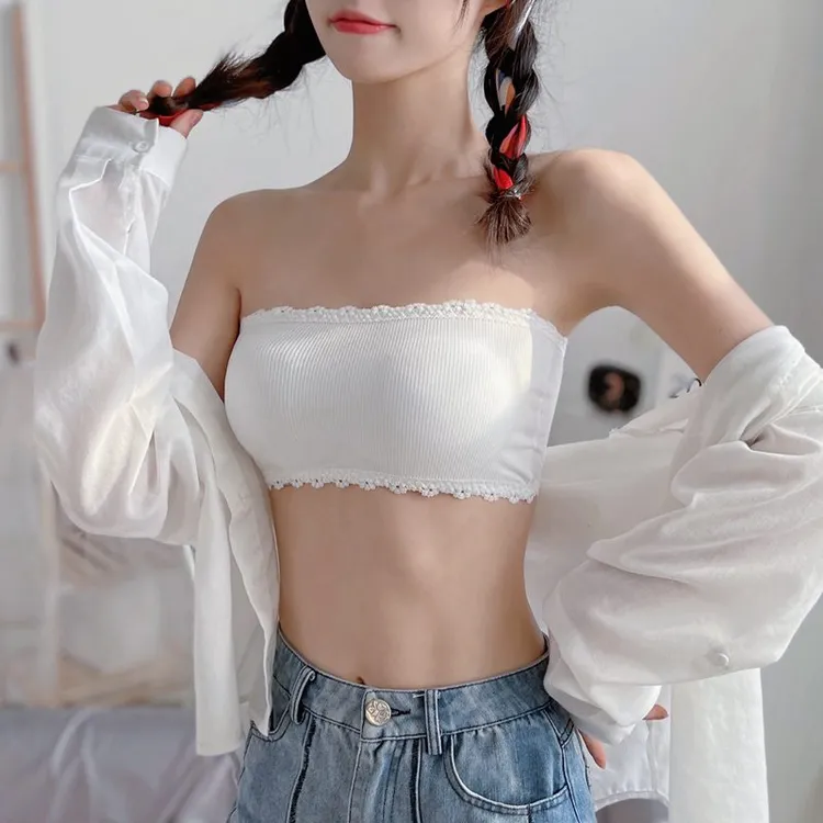 无肩带内衣少女围胸夏薄款防滑抹胸打底一片式防走光遮胸内搭裹胸