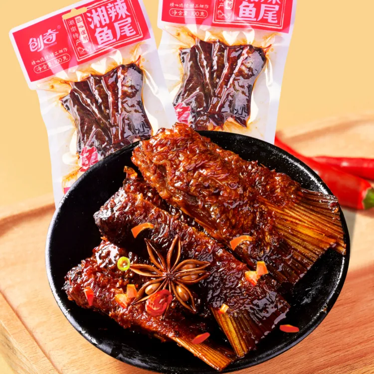 创奇爆辣香辣鱼尾巴鱼肉解馋零食开袋即食休闲100g