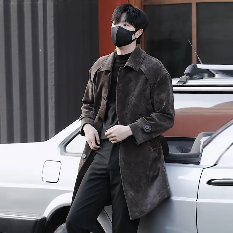 大衣男款冬季潮流加厚韩版中长款毛呢风衣2025新款爆款街头风外套
