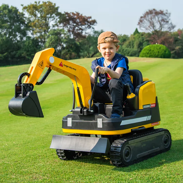 履带式加大电动挖机男孩女孩玩具工程车可遥控可坐人挖掘机加大车