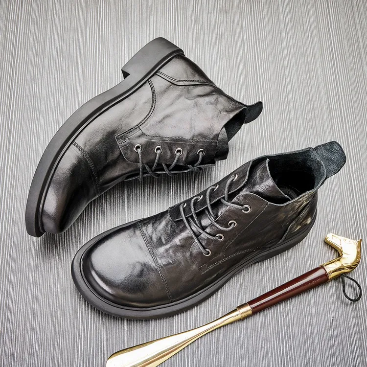 Brounvanm男士正品英伦马丁靴真皮皮靴休闲舒适百搭时尚男靴X831