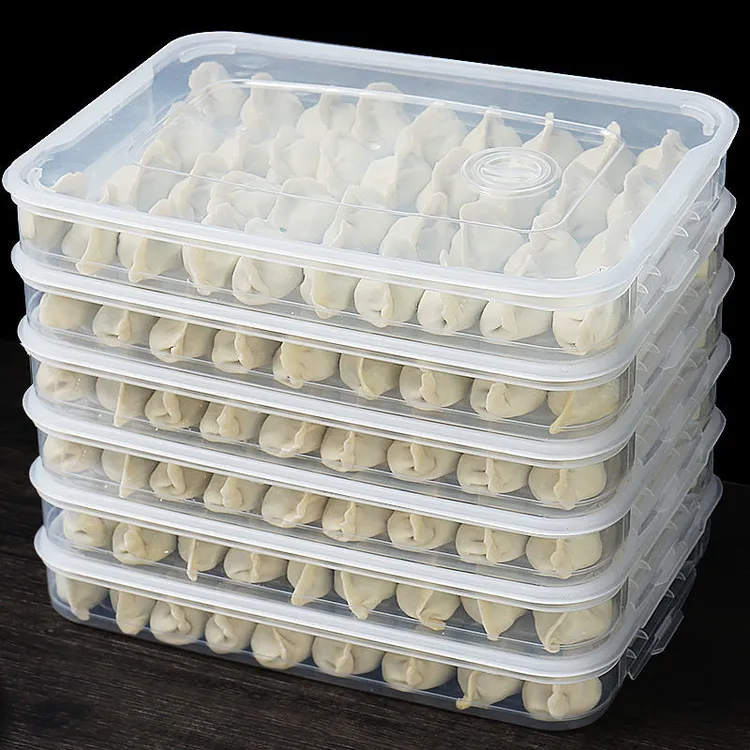 冷冻饺子盒饺子家用冰箱速冻水饺盒馄饨专用食品级保鲜盒多层托盘