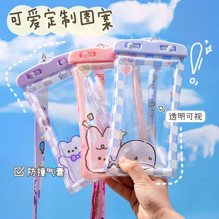 【升级加厚3个】手机防水袋 可触屏游泳外卖专用温泉透明密封送挂绳