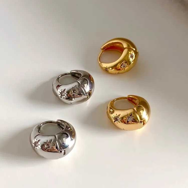 法式简约小众水滴耳环圆圈耳圈ins高级感水滴形耳环