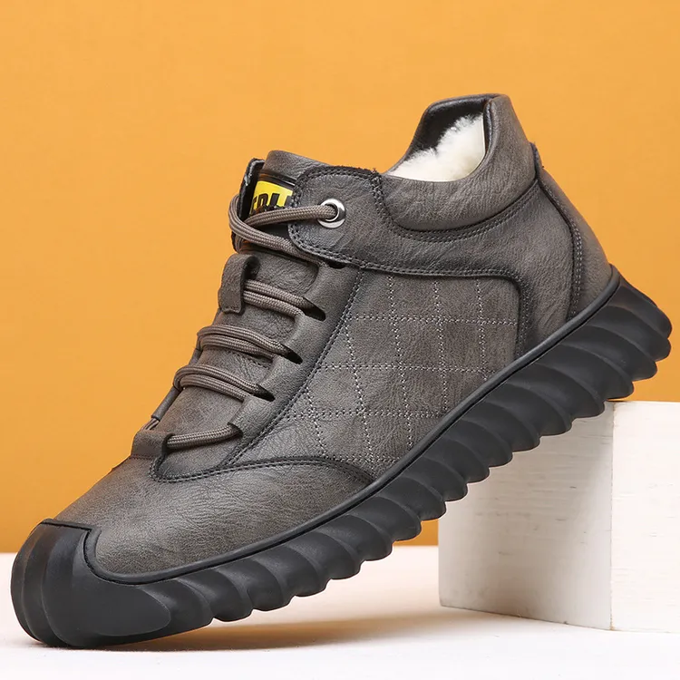 2024新款冬季男鞋真皮加绒加厚保暖防寒防滑户外休闲皮鞋男士棉鞋