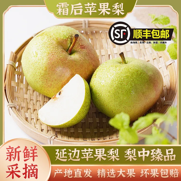 【顺丰】延边苹果梨龙井三合新鲜东北特产甜脆做冻梨正宗特等净重