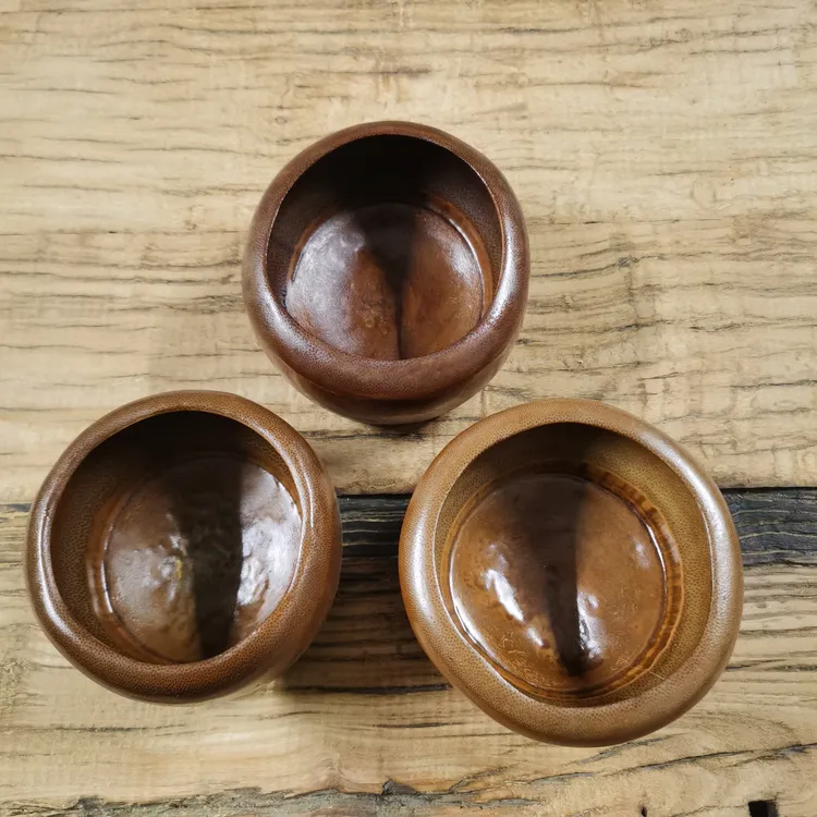 大漆竹节茶水盂桌面茶点碗