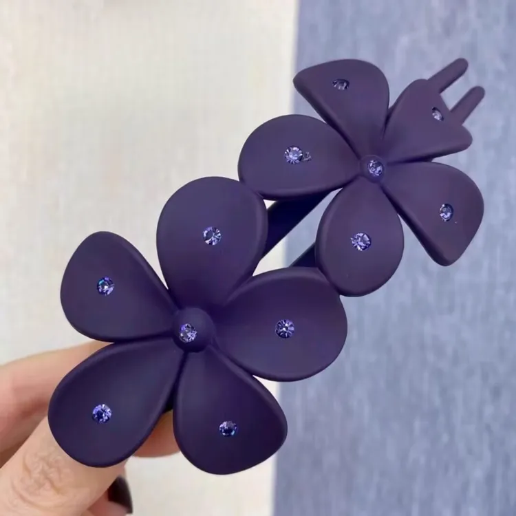 优雅花朵简约鸭嘴夹韩版时尚半扎盘发气质镶嵌百搭精致发夹YZJ018