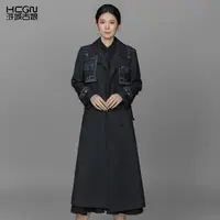 【微瑕款 绵羊毛】国风刺绣宽松百搭气质长款收腰锦绣风衣ACL11533H