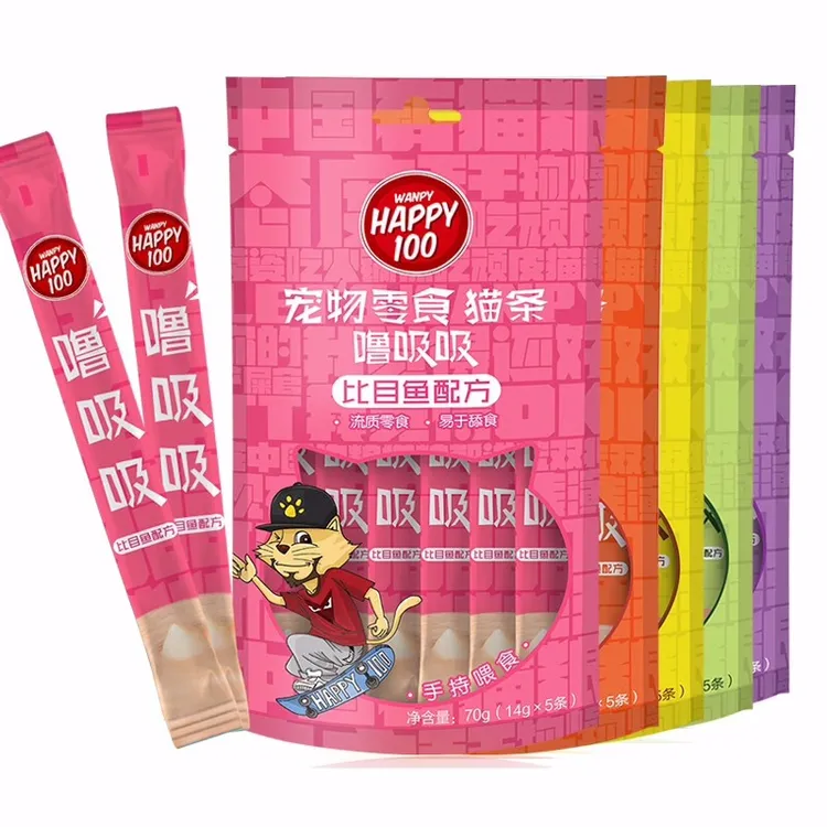 happy100猫咪零食猫条湿粮补充营养增肥发腮幼猫