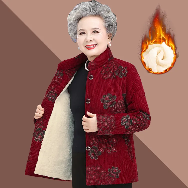奶奶装棉衣老人衣服60-70岁80妈妈秋冬装中老年人女装老太太棉袄