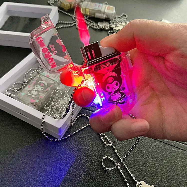 小红书种草库洛米kt猫发光项链打火机粉色火焰防风送礼物男女潮品