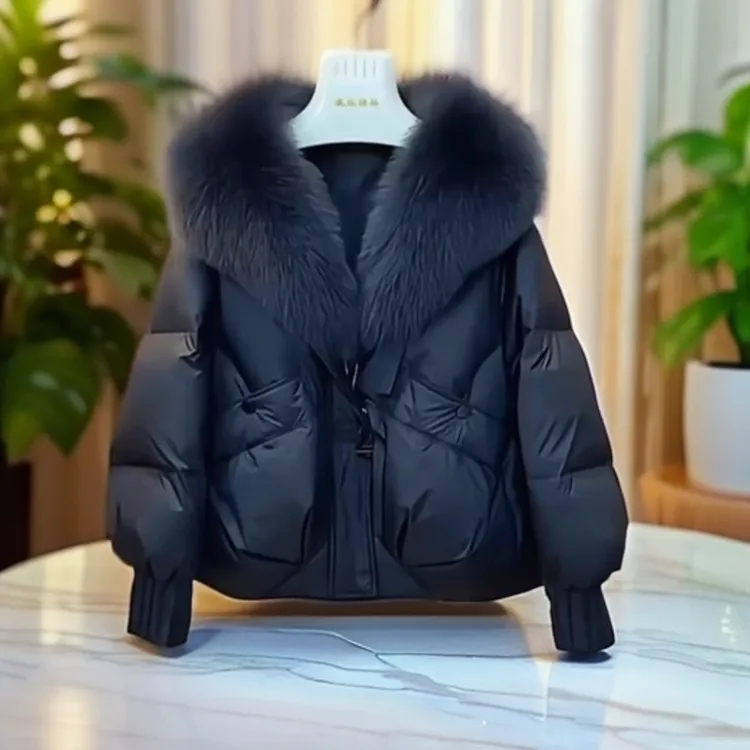 【当日发货】小个子黑色气质棉服加厚外套秋冬新款冬季棉衣棉袄上衣