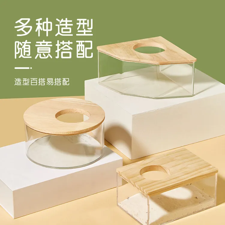 仓鼠厕所浴室金丝熊专用除臭尿砂盆全透明防飞溅洗澡浴沙沐浴用品