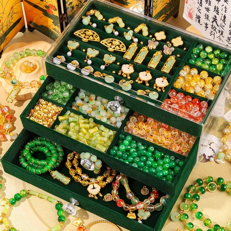 小女孩儿童节礼物古风手链diy串珠国风首饰盒6-12公主7生日8玩具9