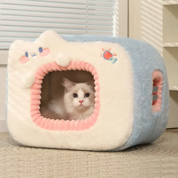 喵小元猫窝秋冬保暖加厚猫屋冬天猫咪睡觉用封闭式猫床全封闭狗窝