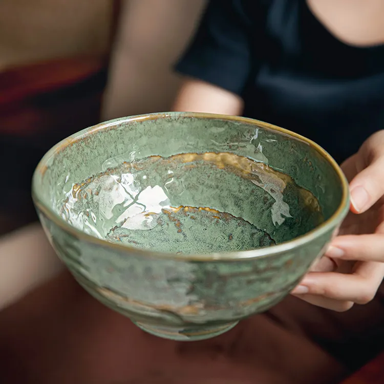 小悠家〖复古怀旧高脚碗〗加厚米线碗特色陶瓷面碗拌饭碗老式海碗