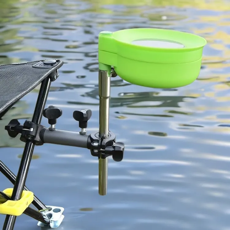 鱼护架通用拉饵盘固定架万向饵盘支架杆卡扣饵料盒架子钓鱼椅子