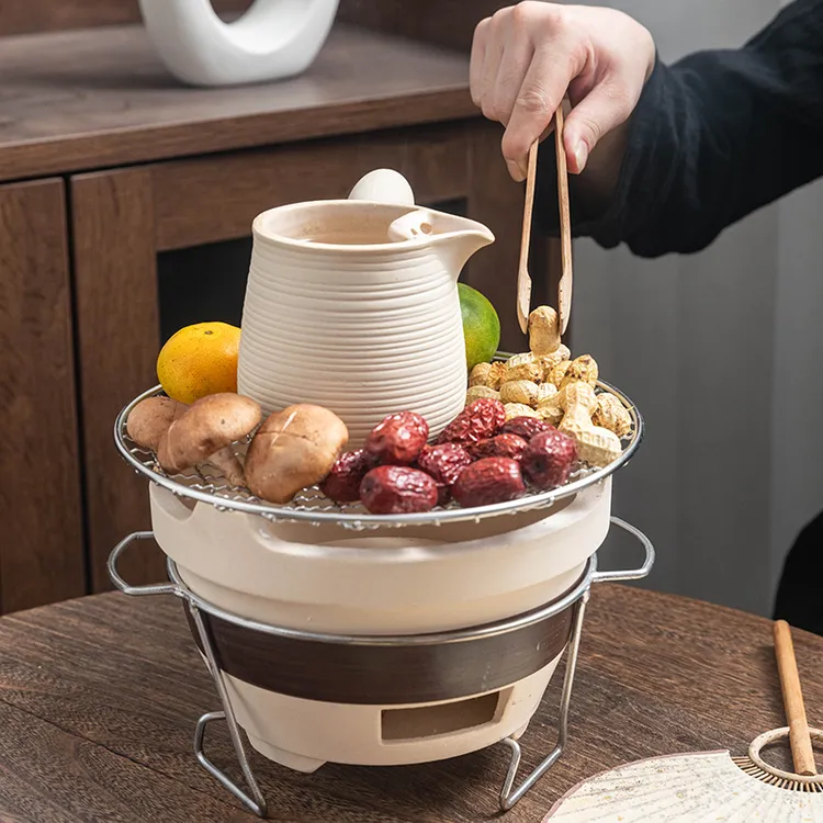 烧烤炉围炉煮茶家用取暖炉老式炭炉家用打边炉泥碳炉户外木炭炉