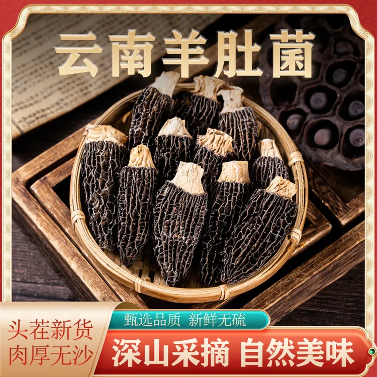 甄选云南特产高山食用羊肚菌干货煲汤鲜美香味浓郁干蘑菇 45g