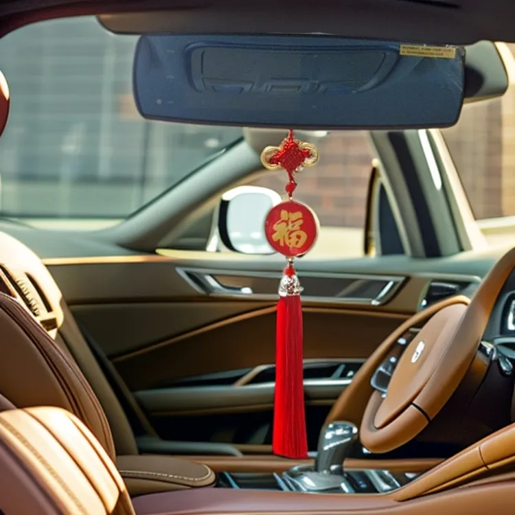 汽车福字挂件汽车挂件+车贴福字两个车载挂饰2024新款吊饰