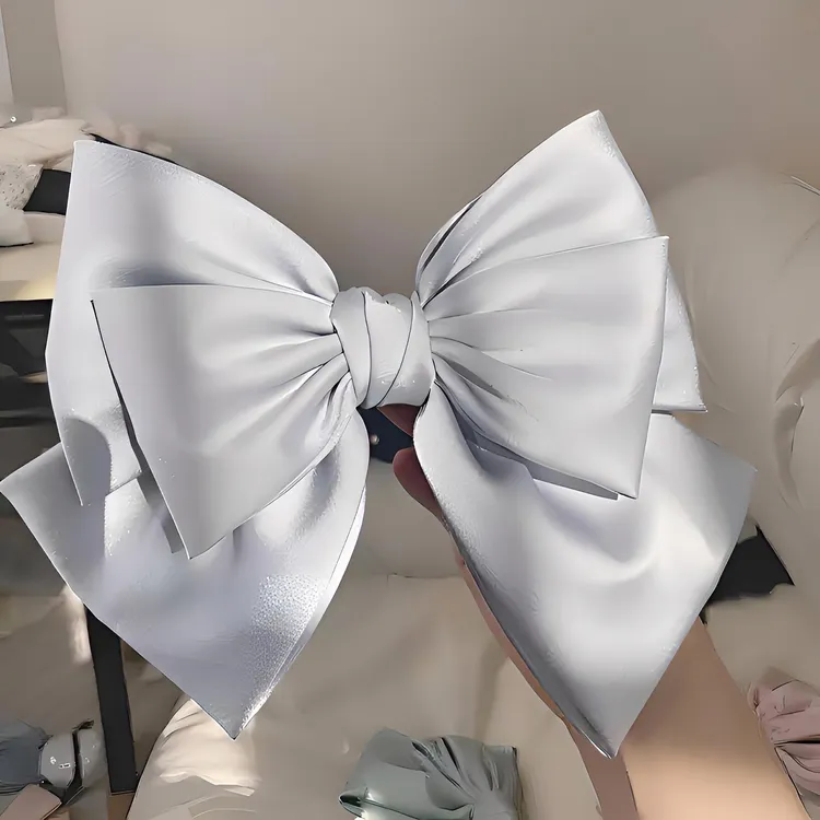 th107超大三层蝴蝶结发夹弹簧夹气质蓝色紫色韩版韩版显脸小发饰